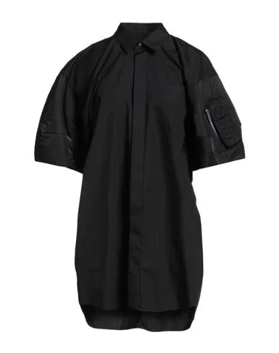 Sacai Woman Mini Dress Black Size 3 Polyester, Cotton, Nylon