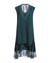 Sacai Woman Mini Dress Deep Jade Size 3 Cotton, Polyester In Green