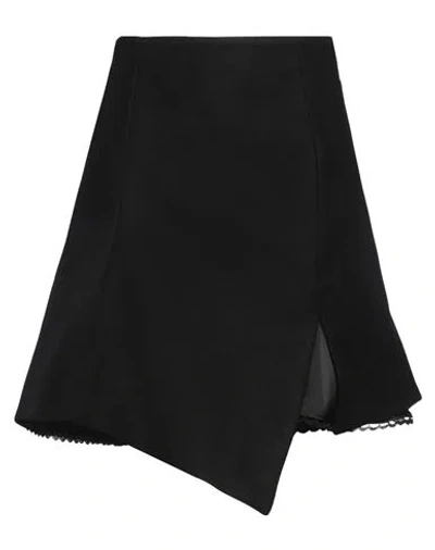 Sacai Woman Mini Skirt Black Size 2 Wool