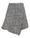 Sacai Woman Mini Skirt Midnight Blue Size 2 Wool, Rayon, Polyester, Nylon, Acrylic