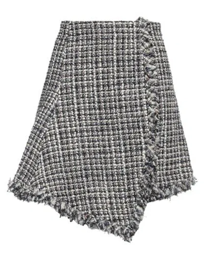 Sacai Woman Mini Skirt Midnight Blue Size 2 Wool, Rayon, Polyester, Nylon, Acrylic
