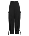 Sacai Woman Pants Black Size 3 Polyester, Wool