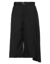 Sacai Woman Pants Black Size 3 Polyester, Wool In Black