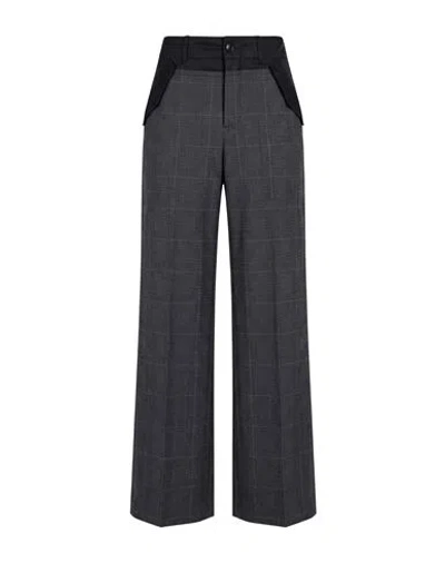 Sacai Woman Pants Charcoal Size 1 Wool In Black