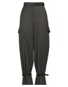 Sacai Woman Pants Military Green Size 2 Polyester, Wool In Green