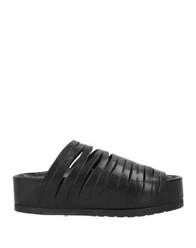Sacai Woman Sandals Black Size 8 Bovine Leather