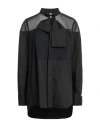 Sacai Woman Shirt Black Size 2 Polyester, Cotton In Black