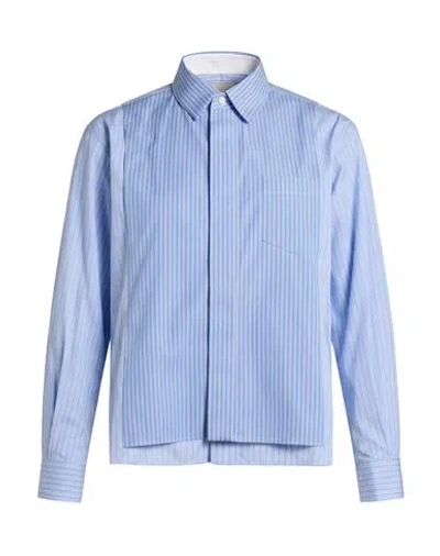 Sacai Woman Shirt Sky Blue Size 1 Cotton In Animal Print