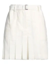 Sacai Woman Shorts & Bermuda Shorts Ivory Size 1 Polyester, Wool In White