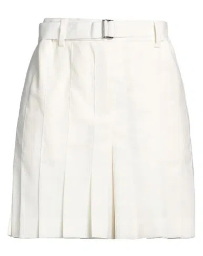 Sacai Woman Shorts & Bermuda Shorts Ivory Size 1 Polyester, Wool In White