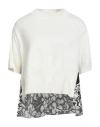 Sacai Woman Sweater Ivory Size 3 Cotton, Polyester In White