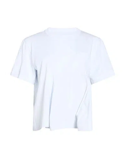 Sacai Woman T-shirt White Size 1 Cotton In Black