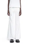 Sacai High-waisted Belted Flared Jeans In White