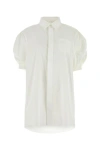 SACAI SACAI WOMAN WHITE POPLIN SHIRT DRESS