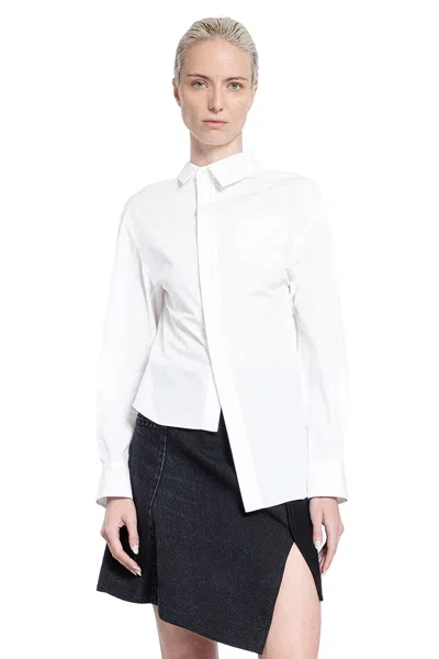 Sacai Asymmetric Hem Poplin Shirt In White