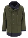 Sacai Army Green Cotton And Nylon Reversibile Jacket