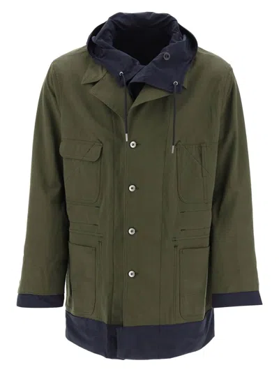 SACAI WOMEN'S ARMY COTTON AND NYLON REVERSIBILE JACKET