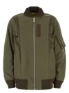 Sacai Army Green Nylon Bomber Jacket