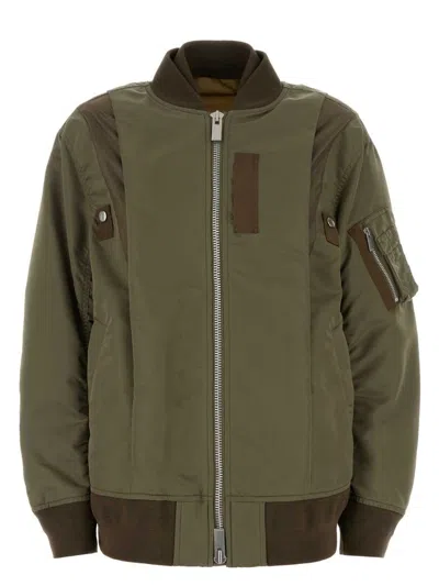 SACAI WOMEN'S ARMY NYLON BOMBER JACKET
