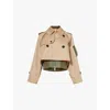 Sacai Layered Shell-trimmed Cotton-blend Gabardine And Knitted Jacket In Beige