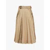 Sacai Beige Cotton Gabardine Midi Skirt In Beige