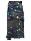 SACAI WOMEN'S BELTED FLORAL MAXI SKIRT