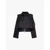 Sacai Black Cotton Gabardine X Nylon Twill Jacket In Black