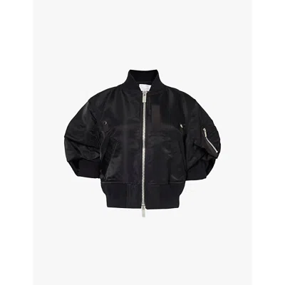 Sacai Black Puff Sleeve Bomber Jacket