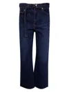 Sacai Women's Boot Cut Denim Pants In Blue