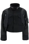Sacai Mixed Media Jacket In Black