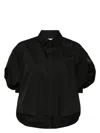 Sacai Oversized Cotton And Nylon Shirt With Zip In Black