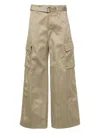 Sacai High-rise Cotton Gabardine Straight Pants In Brown