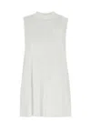 Sacai Panelled Mini Dress With Rear Satin Ruffled
