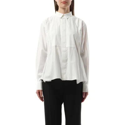Sacai Women's Cotton Poplin Layered Shirt In Off White