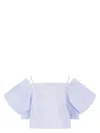 Sacai Women's Cotton Poplin Top In Blue