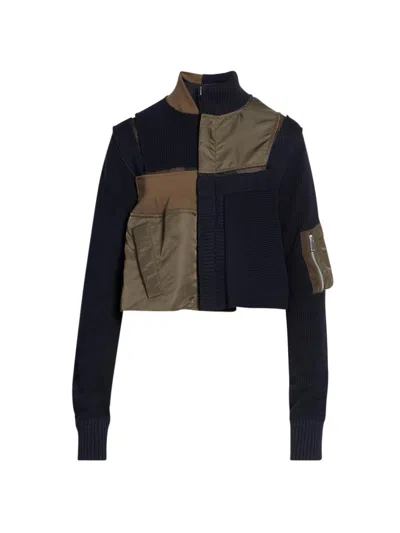 Sacai Women's Cotton-nylon Knit Blouson Jacket