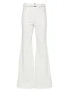 Sacai High-waisted Belted Flared Jeans In White