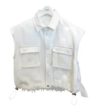 Sacai Women's Denim Mix Shirt In Off White