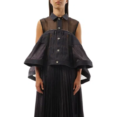 SACAI WOMEN'S DENIM MIX SHIRT
