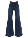 Sacai Boot Cut Jeans With Matching Belt In Blue