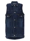 Sacai Oversized Denim Vest For In Blue