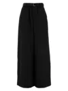 Sacai Wide-leg Wool Trousers With Belted Waist