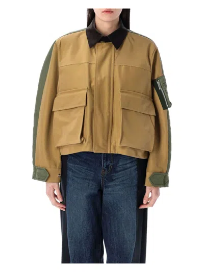 SACAI WOMEN'S GROSSGRAIN NYLON TWILL BLOUSON