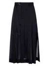 Sacai Women's High Twist Voile Skirt In Black
