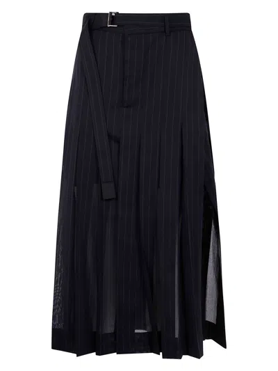 SACAI WOMEN'S HIGH TWIST VOILE SKIRT