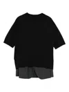 Sacai Short-sleeve Layered Sweater In Black