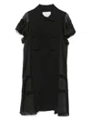Sacai Women's Twill And Satin Shirt Dress In Black