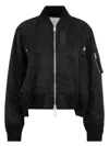 Sacai Twill Bomber Jacket In Black