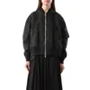 Sacai Mixed Media Bomber Jacket In Black