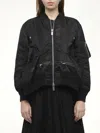 Sacai Women's Nylon Twill Blouson With Drawstring In Black